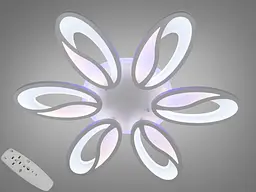 Люстра стельова LED Diasha 8090/6WH, 80W, 3200K-6500K, білий метал, сучасний стиль, з пультом, диммер, для дому