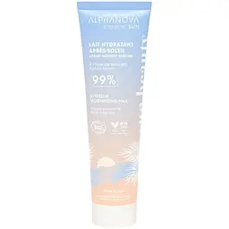 Молочко після засмаги для обличчя та тіла Alphanova Organic Sun органічне зволожуюче з ароматом моної 150 мл