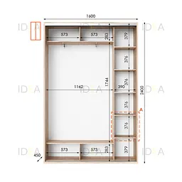 Шафа-купе Idea серія 1 160 x 45 x 240 см Дуб сонома - мініатюра 2