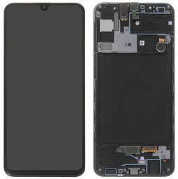 Дисплей (LCD) Samsung A307F Galaxy A30s TFT INCELL із сенсором чорний + рамка
