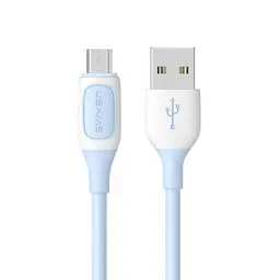 Кабель Lightning USAMS 3A USB to Micro-USB 1m Голубий (6958444903385)