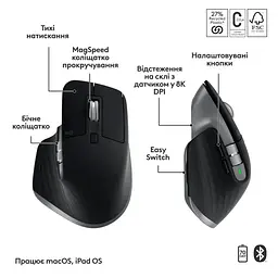 Комплект (Клавиатура и мышь) Logitech MX Keys S Combo for Mac Space Grey (920-012845) - миниатюра 5