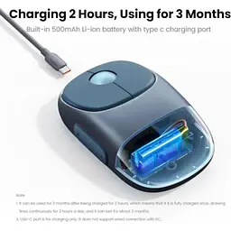 Маніпулятор - миша бездротова UGREEN MU102 FUN+ Wireless Mouse синя - мініатюра 4