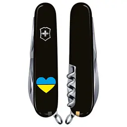 Ніж Victorinox Huntsman Ukraine 91мм 15функ чорн/Серце синьо-жовте - мініатюра 2