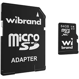 Карта пам'яті Wibrand 64GB mictoSD class 10 UHS-I (WICDXU1/64GB-A)