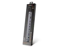 Концентратор REAL-EL CQ-1000 USB3.0х3/USB-C/HDMI/VGA/RJ45/SD/TF/3.5mm audio, 0.4m, Space Grey - мініатюра 6