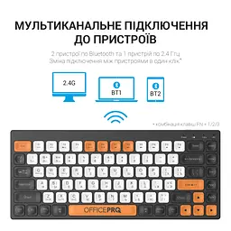 Клавіатура OfficePro SK955B Wireless/Bluetooth Black (SK955B) - мініатюра 12