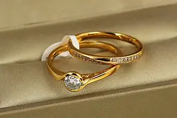 Кільце Xuping Jewelry подвійне Зіниця р 21 золотисте - мініатюра 3