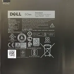 Акумулятор для ноутбука Dell XPS 13-9360 PW23Y, 60Wh (8085 mAh), 6cell, 7.6V, Li-ion, чорний - мініатюра 4