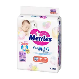 Підгузки Merries для новонароджених 5 кг 68 шт (4901301437693)