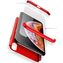 Чохол-накладка GKK 3 in 1 Hard PC Case Apple iPhone XS Red - мініатюра 2