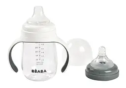 Поїльник навчальний Beaba 2 в 1, 210 мл, сірий (913532) - мініатюра 2