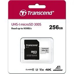 Карта пам'яті Transcend microSDXC 300S 256GB UHS-I (U3) + adapter SD (TS256GUSD300S-A) [71414] - мініатюра 2