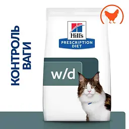 Сухий корм Hill's PRESCRIPTION DIET w/d для котів при цукровому діабеті, з куркою, 3 кг - мініатюра 2