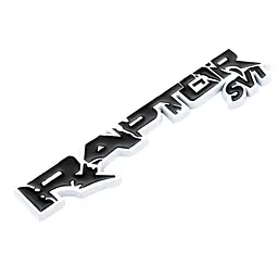 Емблема напис Raptor SVT для Ford чорна+біла 120х24 мм метал (на скотчі)