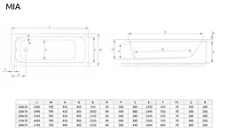 Ванна акрилова Radaway Mia 150x70 + ніжки WA1-50-150x070U - мініатюра 3