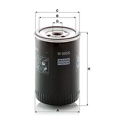 Фільтр масляний Mann W936/5 - мініатюра 2