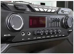 Портативна колонка ZPX ZXX-1011 з 2 мікрофонами та пультом Акустична система 800Вт RGB підсвічування Чорний - мініатюра 4