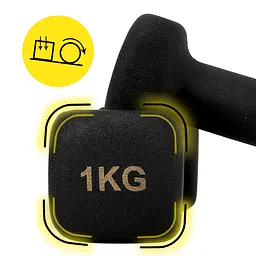 Гантелі вінілові Cornix Square 2 x 1 кг XR-0406 Black - мініатюра 6