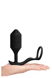 Анальна пробка B-Vibe Snug Tug XL 12 см (чорний) - мініатюра 3