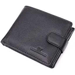 Цікавий гаманець із блоком під документи з натуральної шкіри ST Leather 22480 чорний - мініатюра 5