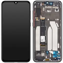 Дисплей Xiaomi Mi 9 SE чорний, Amoled, оригінал PRC переклеєне скло, з рамкою