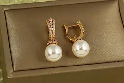 Сережки підвіски Xuping Jewelry Перлина бажань 2,5 см золотисті - мініатюра 2