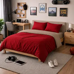 Дитяча постільна білизна MIRSON TEENAGER фланель Cappuchino/Red 200х220см (2200012885734) - мініатюра 3