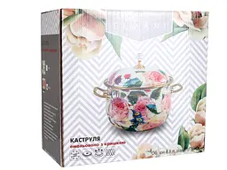 Каструля емальована Elmani з кришкою, 4,8 л, діаметр 22 см, висота 14 см (763-005) - мініатюра 2