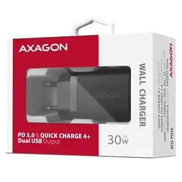 Зарядний пристрій AXAGON 1xUSB QC4.0 + 1xUSB-C PD30W PPS black (ACU-PQ30) - мініатюра 2
