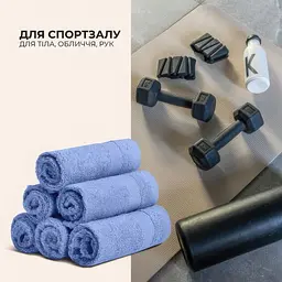 Набір рушників махрових Ideia натуральна бавовна 30х30 см (8-35874_синій) - мініатюра 4