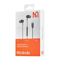 Навушники McDodo Stereo Earphone for Type-C ( In-ear ) HP-3490 чорні - мініатюра 2