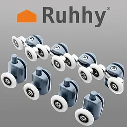 Набір універсальних роликів Ruhhy КК9646 для душової кабіни (8 шт.) діаметр 24 мм - мініатюра 3