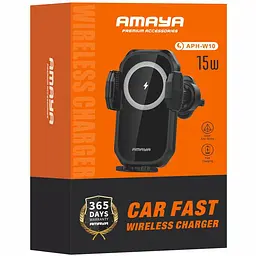 Автоутримувач із БЗУ APH-W10 15W (air outlet) Black Amaya teh0029299 - мініатюра 2