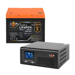 Комплект резервного живлення LP (LogicPower) ДБЖ + літієва (LiFePO4) батарея (UPS B1000 + АКБ LiFePO4 1280Wh)