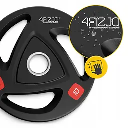 Диск олімпійський 4FIZJO 2 x 10 кг 51 мм металевий, прогумований Black (P-5905973401289) - мініатюра 7