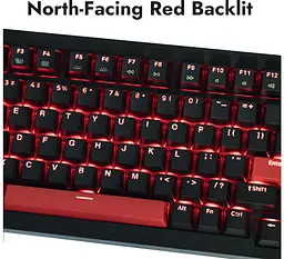 Клавіатура ігрова механічна Lemokey X4A3 Black switch Keychron Brown Hot-Swap Red Led - мініатюра 6