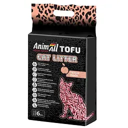 Соєвий наповнювач AnimAll Tofu Peach з ароматом персика для котів 6 літрів 2.6 кг