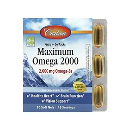 Омега-3 риб'ячий жир Carlson Maximum Omega для серця, мозку та зору 30 софтгелів