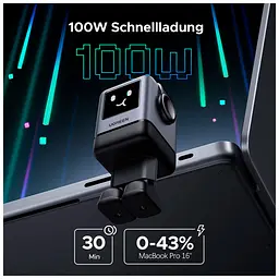 Зарядний пристрій Ugreen 1xUSB + 3xUSB-C GaN 100W Robot X688 gray (45515B) - мініатюра 3