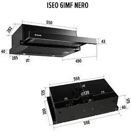 Витяжка телескопічна Perfelli Iseo 6IMF Nero - мініатюра 11