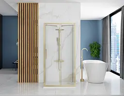 Душова кабіна Rea Rapid Slide 140x100 gold пристінна REA-KPL-09430, Золотий, Універсальна, прозорий, золотий - мініатюра 4