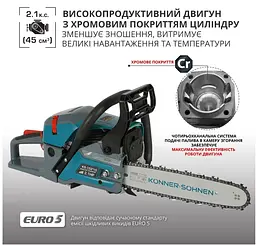 Бензинова пила Konner&Sohnen KS CS21G-16 - мініатюра 6