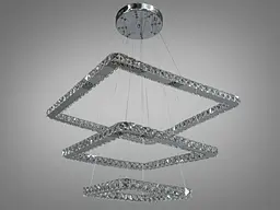 Люстра стельова LED Diasha 7220-9W/650+500+340HR Люксовий Каскад, 110W, кришталева, хром, сучасний стиль - мініатюра 3