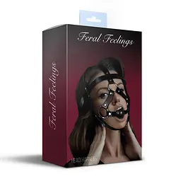 Маска-збруя з кляпом Feral Feelings Head Harness, шкіра - мініатюра 2