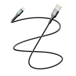 Кабель для заряджання та обміну даними USB Yoki YK-LE17 LED Series USB/Lightning 12W 2.4A/5V 1.2 m Black - мініатюра 3