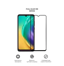 Захисне скло для TECNO POP 4 Pro (BC3), Full Glue HD, 2.5D, повністю прозоре, на весь екран, глянцеве, загартоване 9H, повне проклеювання по всій поверхні, з чорною рамкою, протиударне, кришталево чітке зображення, ArmorStandart (ARM65104) - мініатюра 2