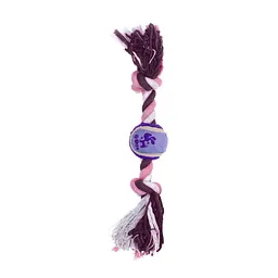 Іграшка для собак Misoko&Co Тенісний м'яч з мотузкою purple 30.5x5 см