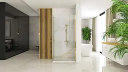 Душова кабіна Rea Hugo 80x80 gold подвійна REA-K6608, Золотий, Універсальна, прозорий, золотий - мініатюра 5