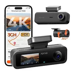 Відеореєстратор Xiaomi 70mai Dash Cam 4K T800 Set + RC21 (3 камери всього) + microSD 128Gb - мініатюра 2